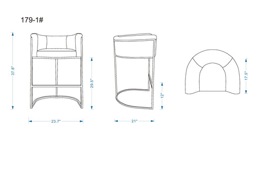 Cosmopolitan Metal Upholstered Barstool in Camel