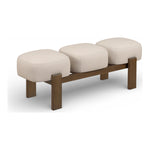 Woodcrest Vegan Leather Upholstered Bench in Beige