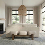 Woodcrest Vegan Leather Upholstered Bench in Beige