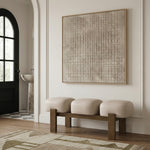 Woodcrest Vegan Leather Upholstered Bench in Beige