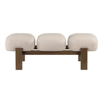 Woodcrest Vegan Leather Upholstered Bench in Beige