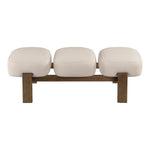 Woodcrest Vegan Leather Upholstered Bench in Beige