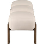 Woodcrest Vegan Leather Upholstered Bench in Beige