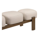 Woodcrest Vegan Leather Upholstered Bench in Beige