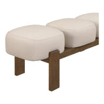 Woodcrest Vegan Leather Upholstered Bench in Beige