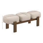 Woodcrest Vegan Leather Upholstered Bench in Beige