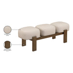 Woodcrest Vegan Leather Upholstered Bench in Beige