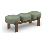 Woodcrest Vegan Leather Upholstered Bench in Green
