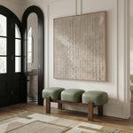 Woodcrest Vegan Leather Upholstered Bench in Green