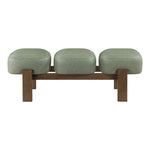 Woodcrest Vegan Leather Upholstered Bench in Green