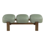 Woodcrest Vegan Leather Upholstered Bench in Green