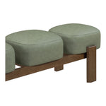 Woodcrest Vegan Leather Upholstered Bench in Green