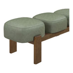 Woodcrest Vegan Leather Upholstered Bench in Green