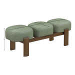 Woodcrest Vegan Leather Upholstered Bench in Green