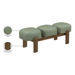 Woodcrest Vegan Leather Upholstered Bench in Green