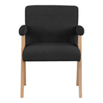 Woodloch Boucle Fabric Upholstered Accent Chair in Black
