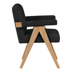 Woodloch Boucle Fabric Upholstered Accent Chair in Black