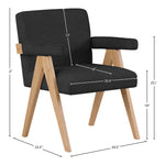 Woodloch Boucle Fabric Upholstered Accent Chair in Black