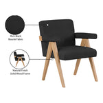 Woodloch Boucle Fabric Upholstered Accent Chair in Black