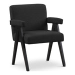 Woodloch Boucle Fabric Upholstered Accent Chair in Black