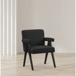 Woodloch Boucle Fabric Upholstered Accent Chair in Black