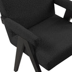 Woodloch Boucle Fabric Upholstered Accent Chair in Black