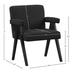 Woodloch Boucle Fabric Upholstered Accent Chair in Black