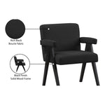 Woodloch Boucle Fabric Upholstered Accent Chair in Black