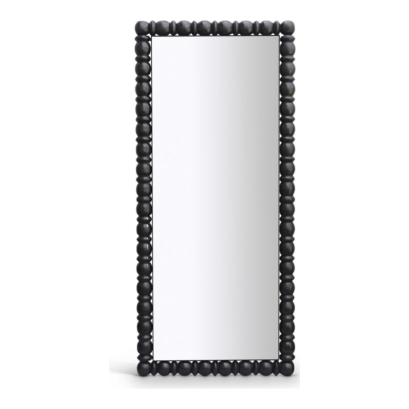 Aubrey Acacia Wood Frame Mirror in Black