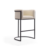 Cosmopolitan Metal Upholstered Barstool in Cream