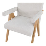 Woodloch Boucle Fabric Upholstered Accent Chair in Cream