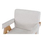 Woodloch Boucle Fabric Upholstered Accent Chair in Cream