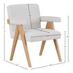 Woodloch Boucle Fabric Upholstered Accent Chair in Cream