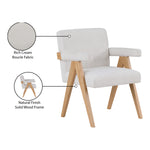 Woodloch Boucle Fabric Upholstered Accent Chair in Cream