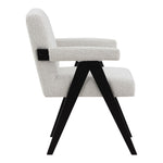 Woodloch Boucle Fabric Upholstered Accent Chair in Cream