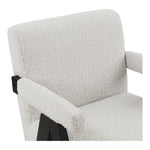 Woodloch Boucle Fabric Upholstered Accent Chair in Cream