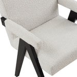 Woodloch Boucle Fabric Upholstered Accent Chair in Cream