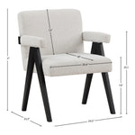 Woodloch Boucle Fabric Upholstered Accent Chair in Cream