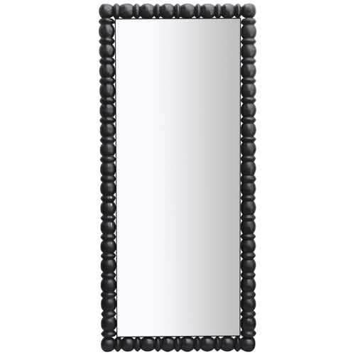 Aubrey Acacia Wood Frame Mirror in Black