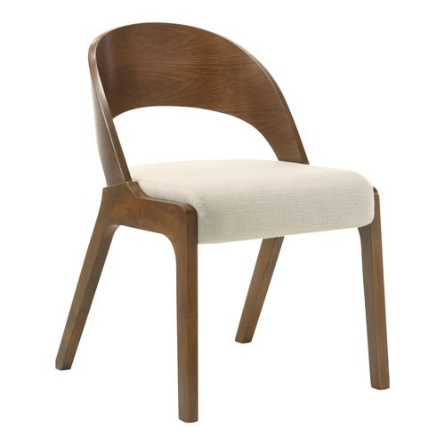 Woodson Linen Textured Fabric Upholstered Dining Chair in Beige