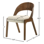 Woodson Linen Textured Fabric Upholstered Dining Chair in Beige
