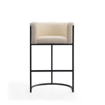 Cosmopolitan Metal Upholstered Barstool in Cream
