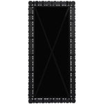 Aubrey Acacia Wood Frame Mirror in Black