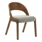 Woodson Linen Textured Fabric Upholstered Dining Chair in Grey