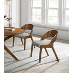 Woodson Linen Textured Fabric Upholstered Dining Chair in Grey