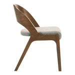 Woodson Linen Textured Fabric Upholstered Dining Chair in Grey