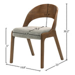 Woodson Linen Textured Fabric Upholstered Dining Chair in Grey