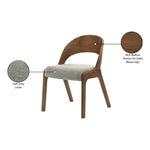 Woodson Linen Textured Fabric Upholstered Dining Chair in Grey