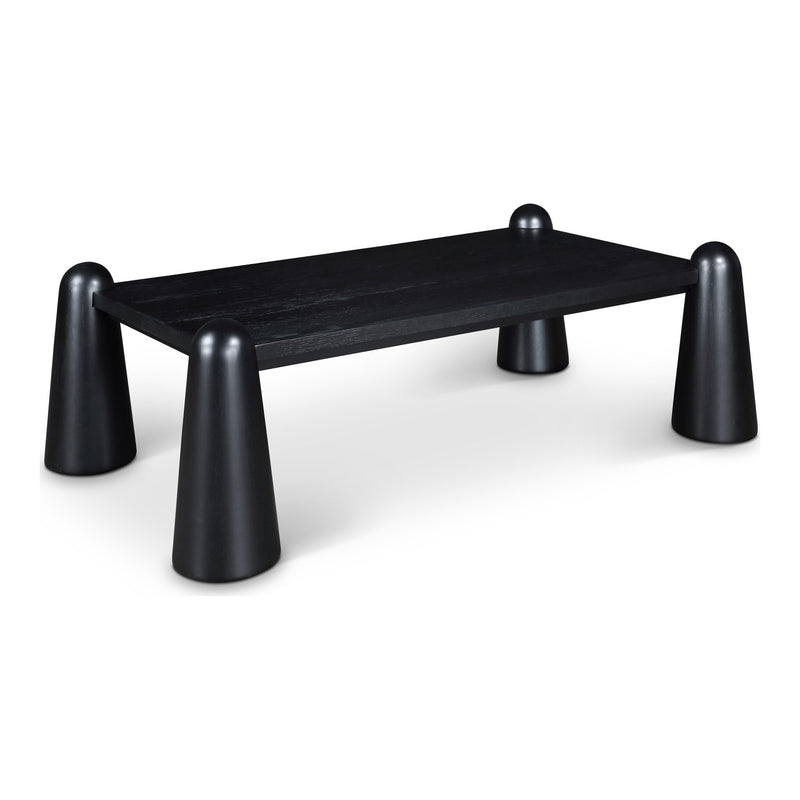Wyndham Solid Wood And Oak Veneer Coffee Table in Black