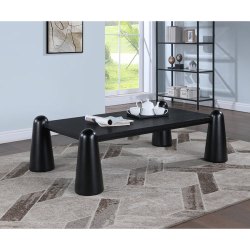 Wyndham Solid Wood And Oak Veneer Coffee Table in Black